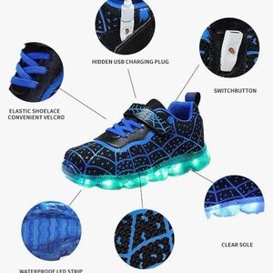 Kids Blue LED Light-Up Sneakers